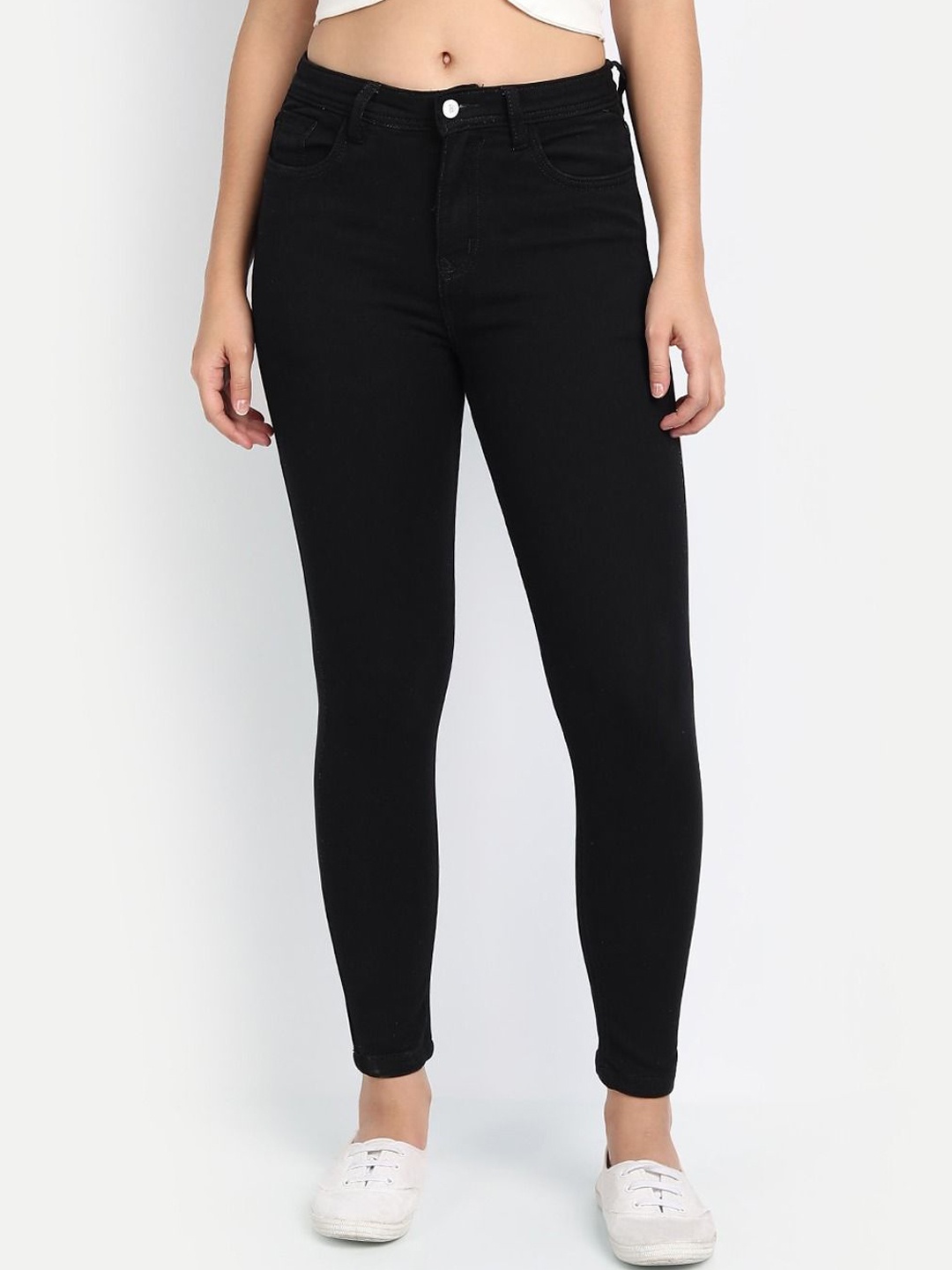 

BROADSTAR Women Smart Skinny Fit High-Rise Stretchable Jeans, Black