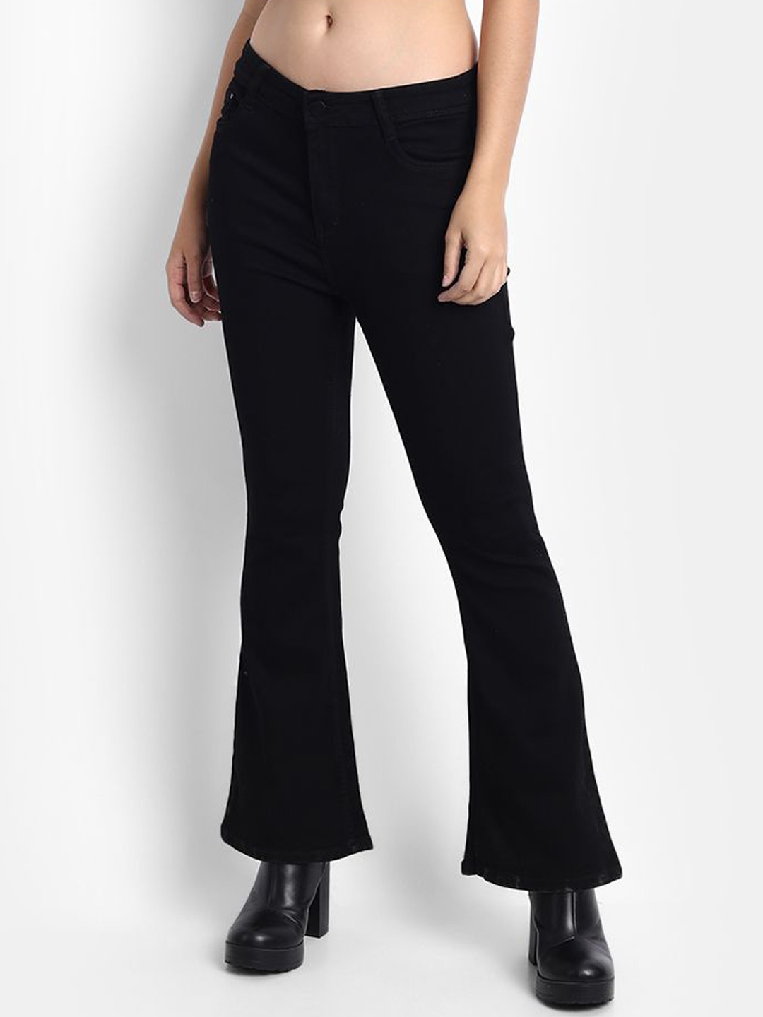 

Next One Women Smart Bootcut Stretchable Jeans, Black