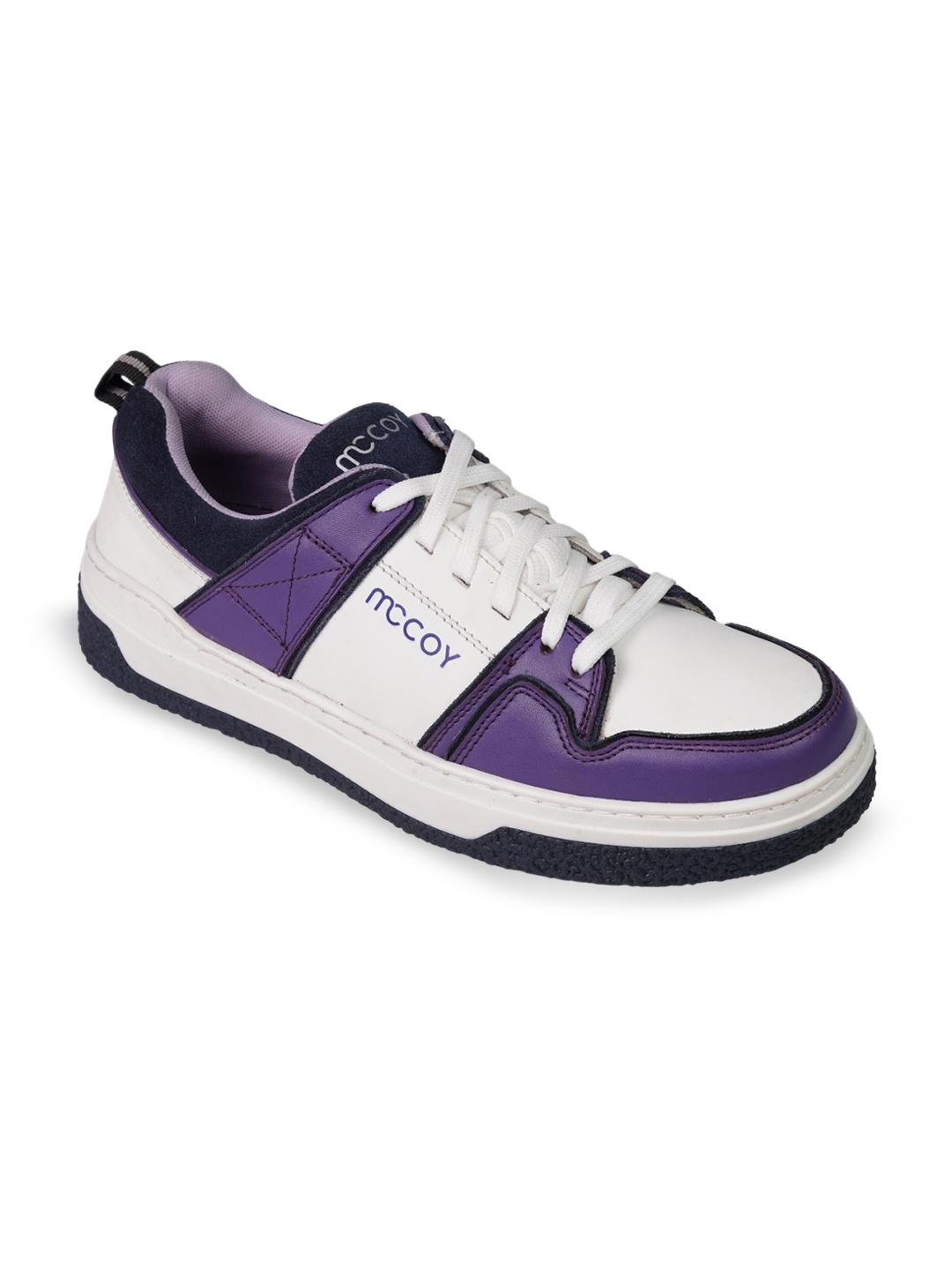 

mccoy Men Colourblocked Leather Sneakers, Purple