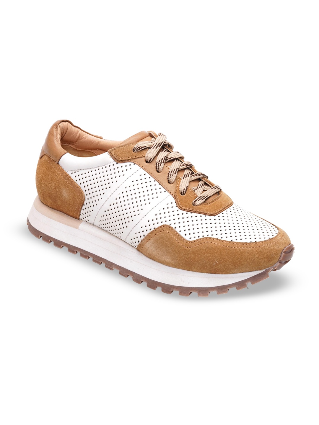 

mccoy Men Colourblocked Leather Sneakers, Tan