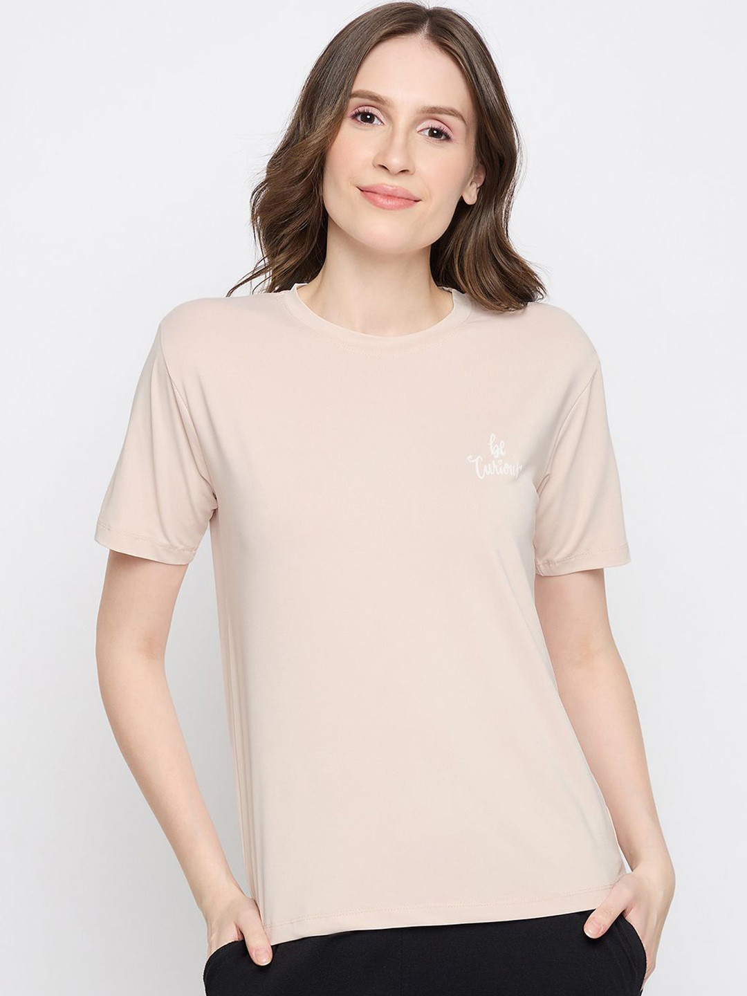 

Camey Slim Fit Round Neck T-shirt, Cream