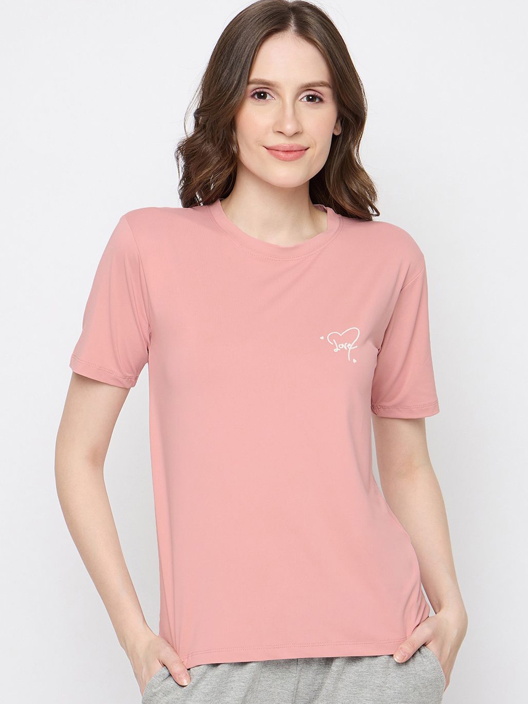 

Camey Slim Fit Round Neck T-shirt, Pink