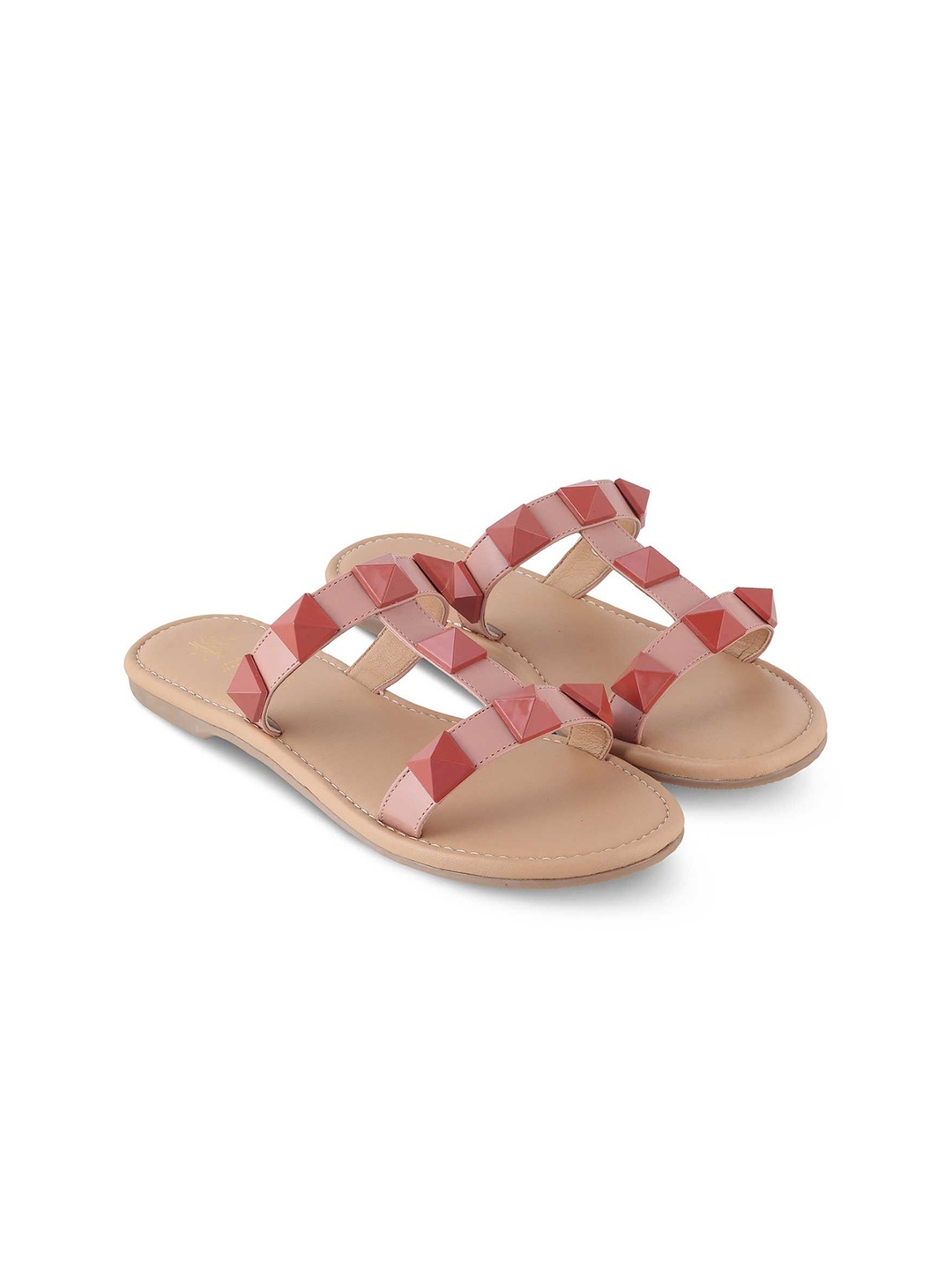 

Tresmode Women Embellished Open Toe Flats, Pink