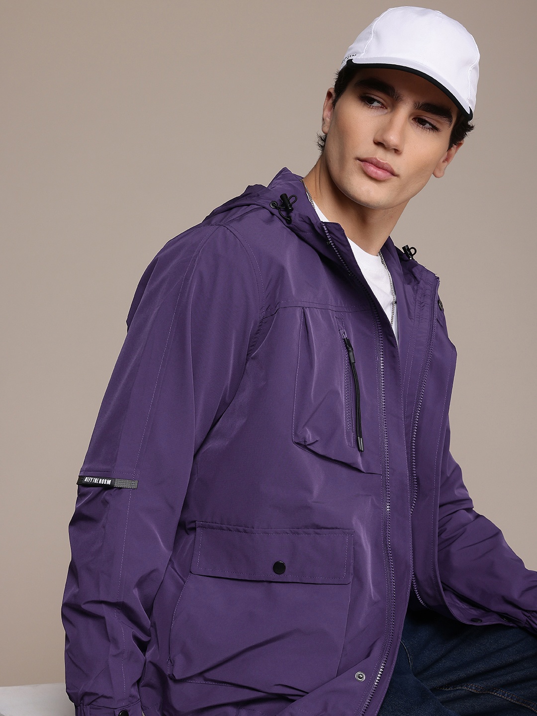 

FCUK Hooded Tailored Jacket, Purple