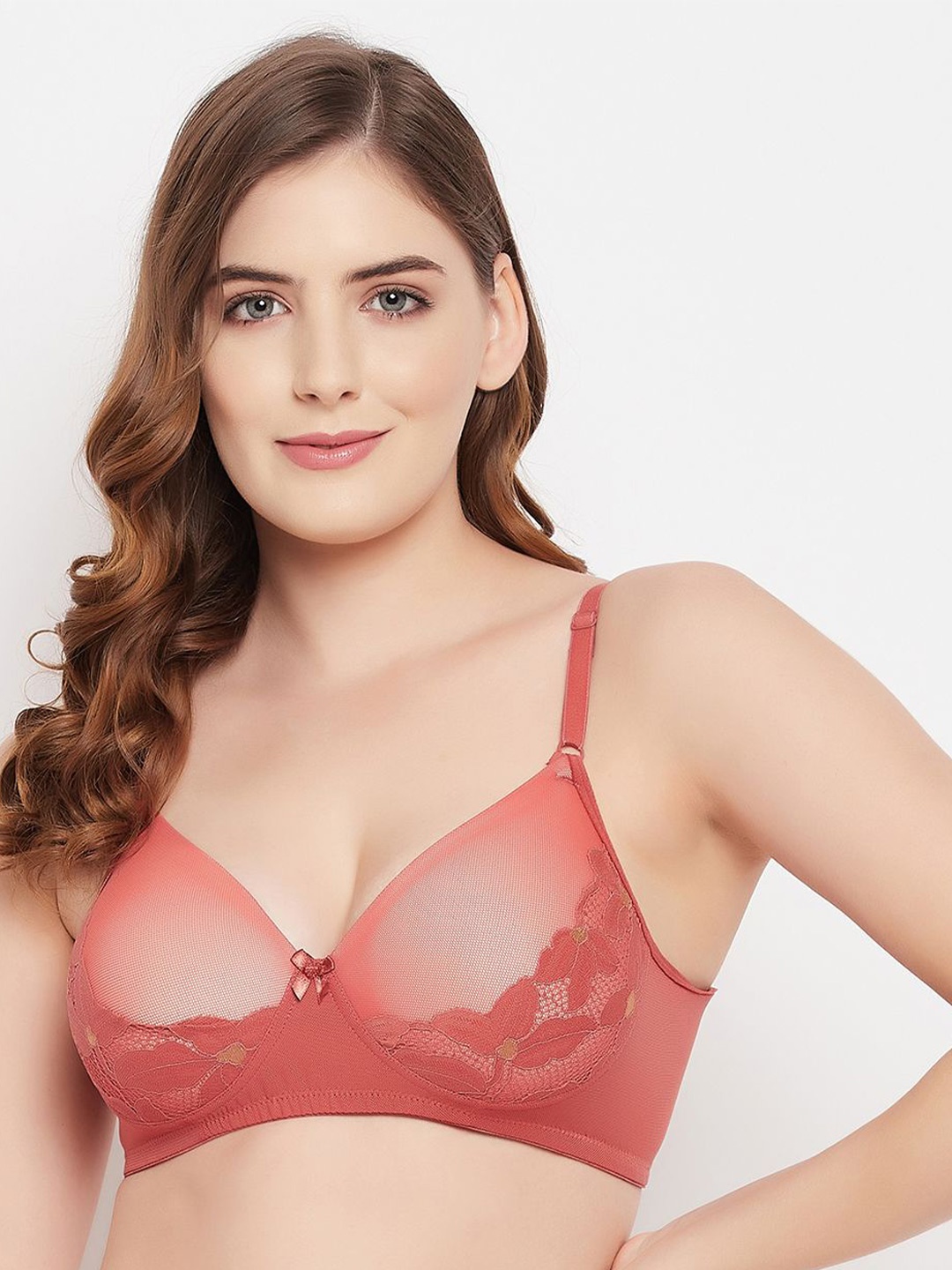 

Clovia Full Coverage Lightly Padded All Day Comfort Everyday Bra, Orange