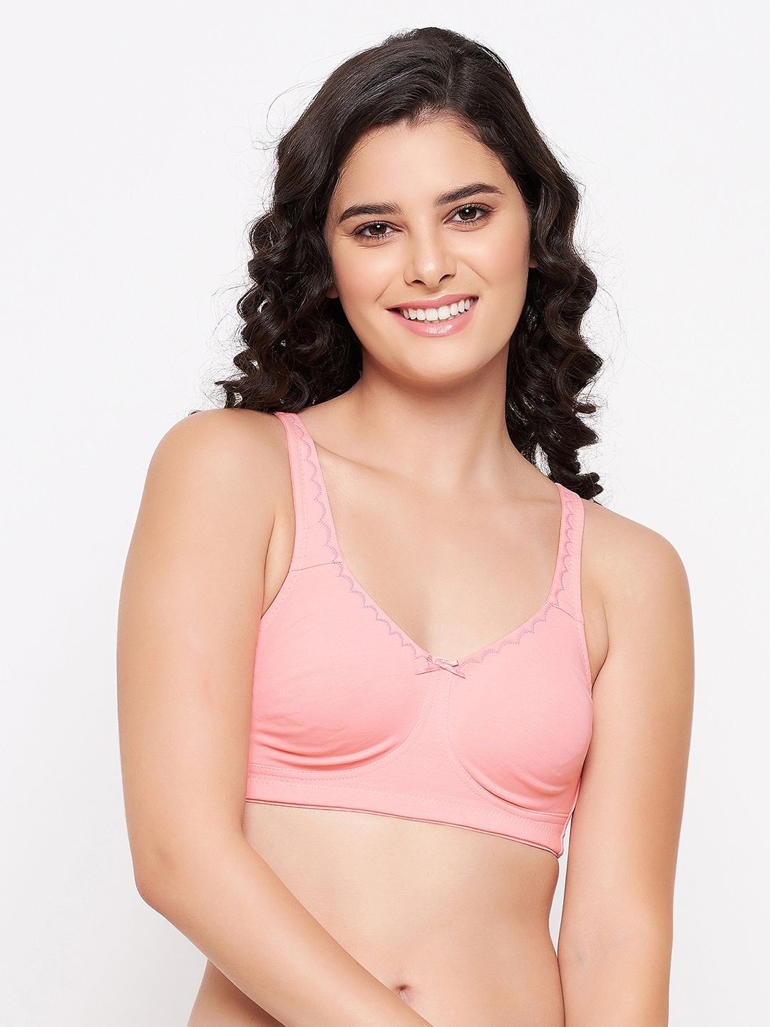 

Clovia Full Coverage Non Padded Cotton Bra With All Day Comfort, Pink