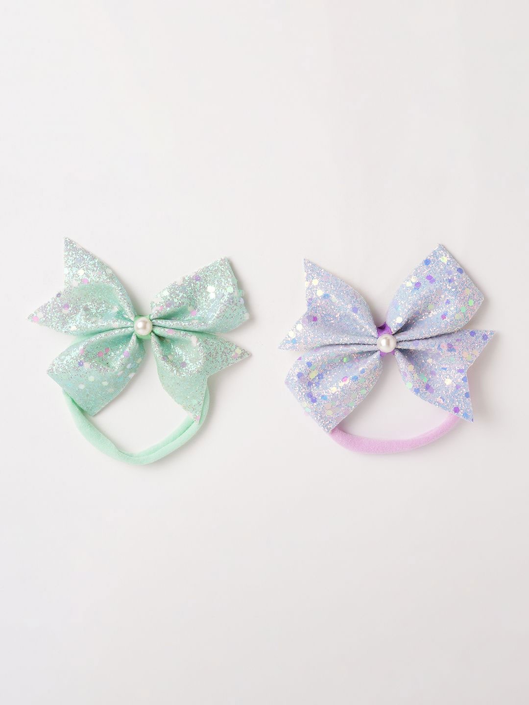 

RIBBON CANDY Girls Set of 2 Ponytail Holders, Purple