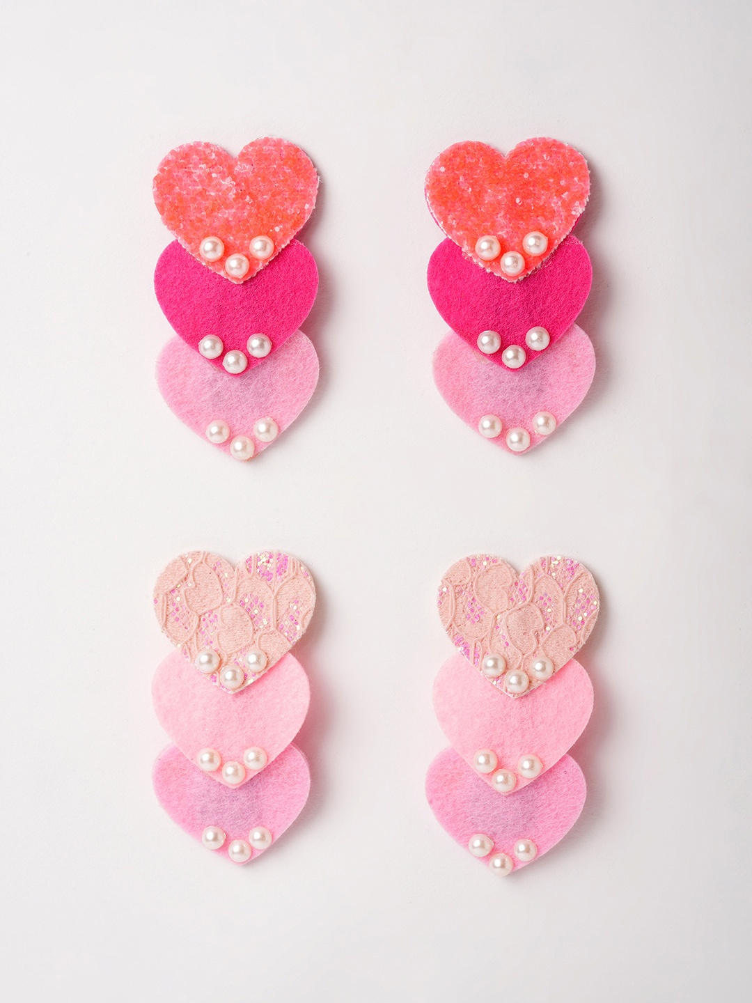 

RIBBON CANDY Girls Set of 4 Tic Tac Hair Clip, Pink