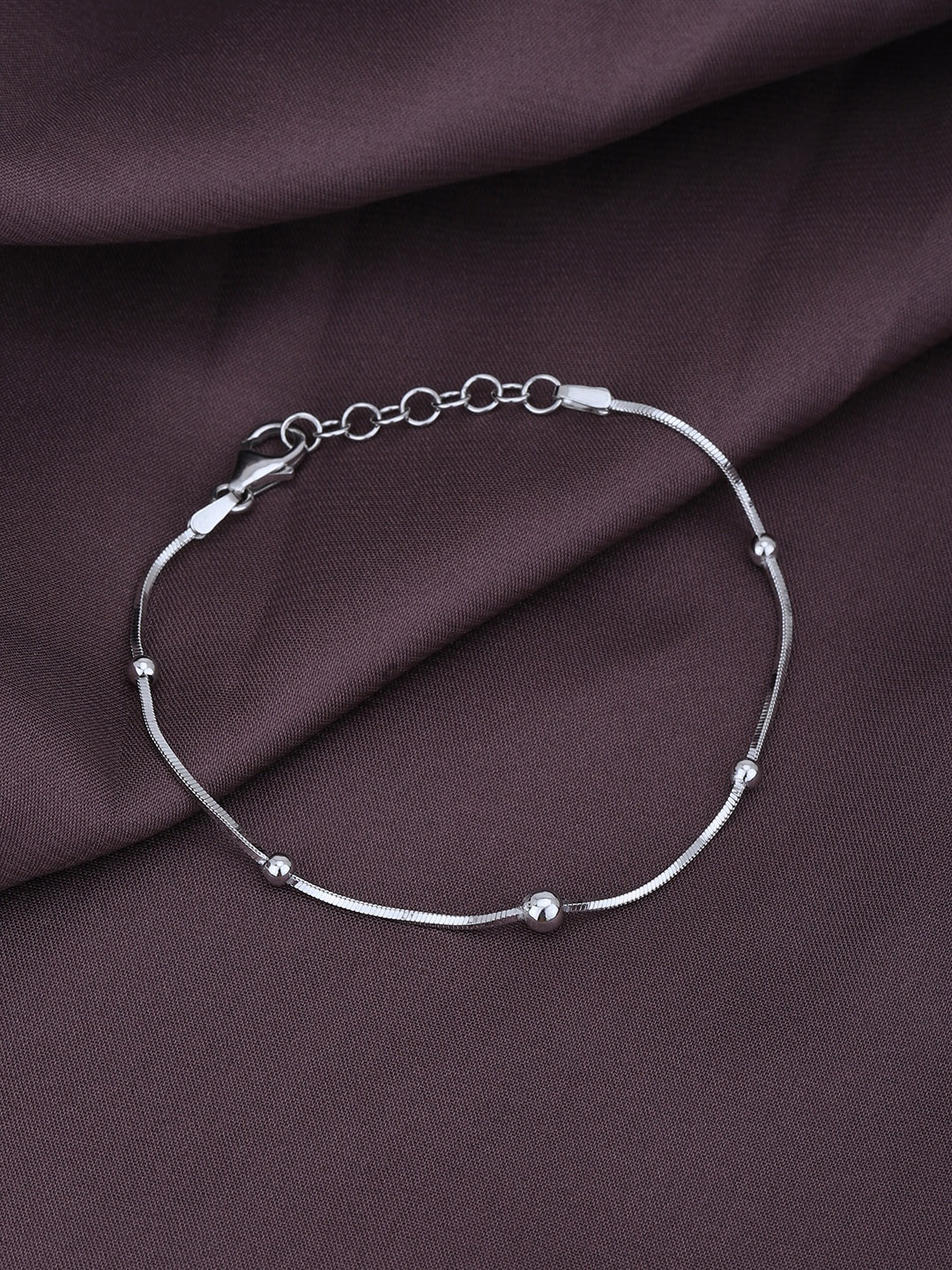 

Carlton London Women Rhodium-Plated Charm Bracelet, Silver