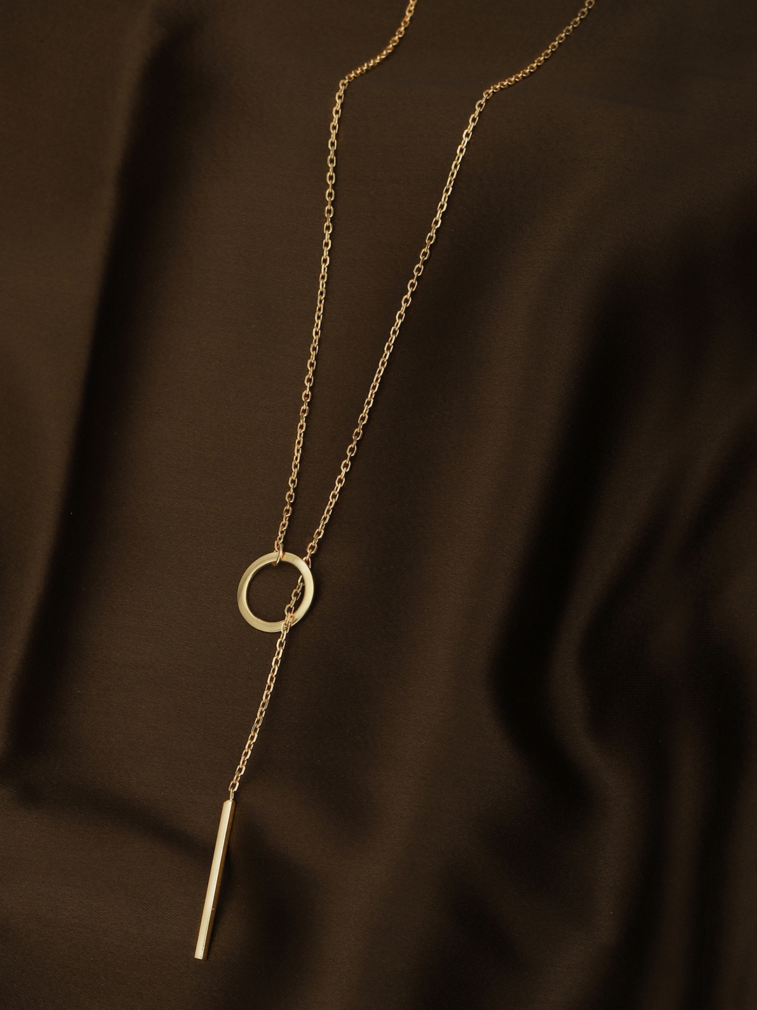 

Carlton London 18kt Gold Plated Dangling Bar Lariat Necklace