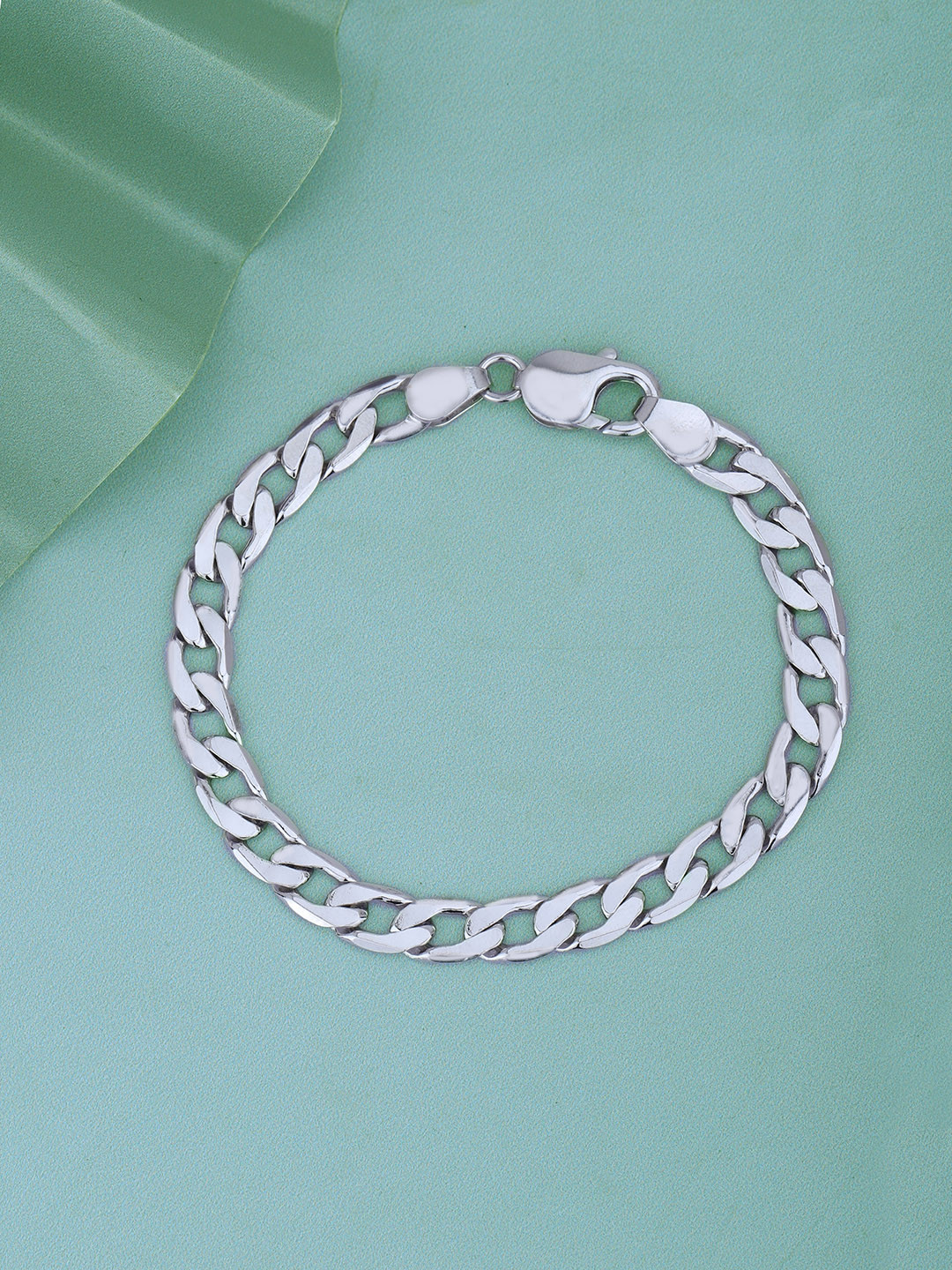 

Carlton London Men Rhodium-Plated Link Bracelet, Silver