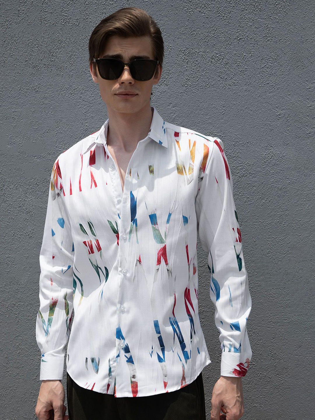 

Banana Club Classic Printed Casual Shirt, White