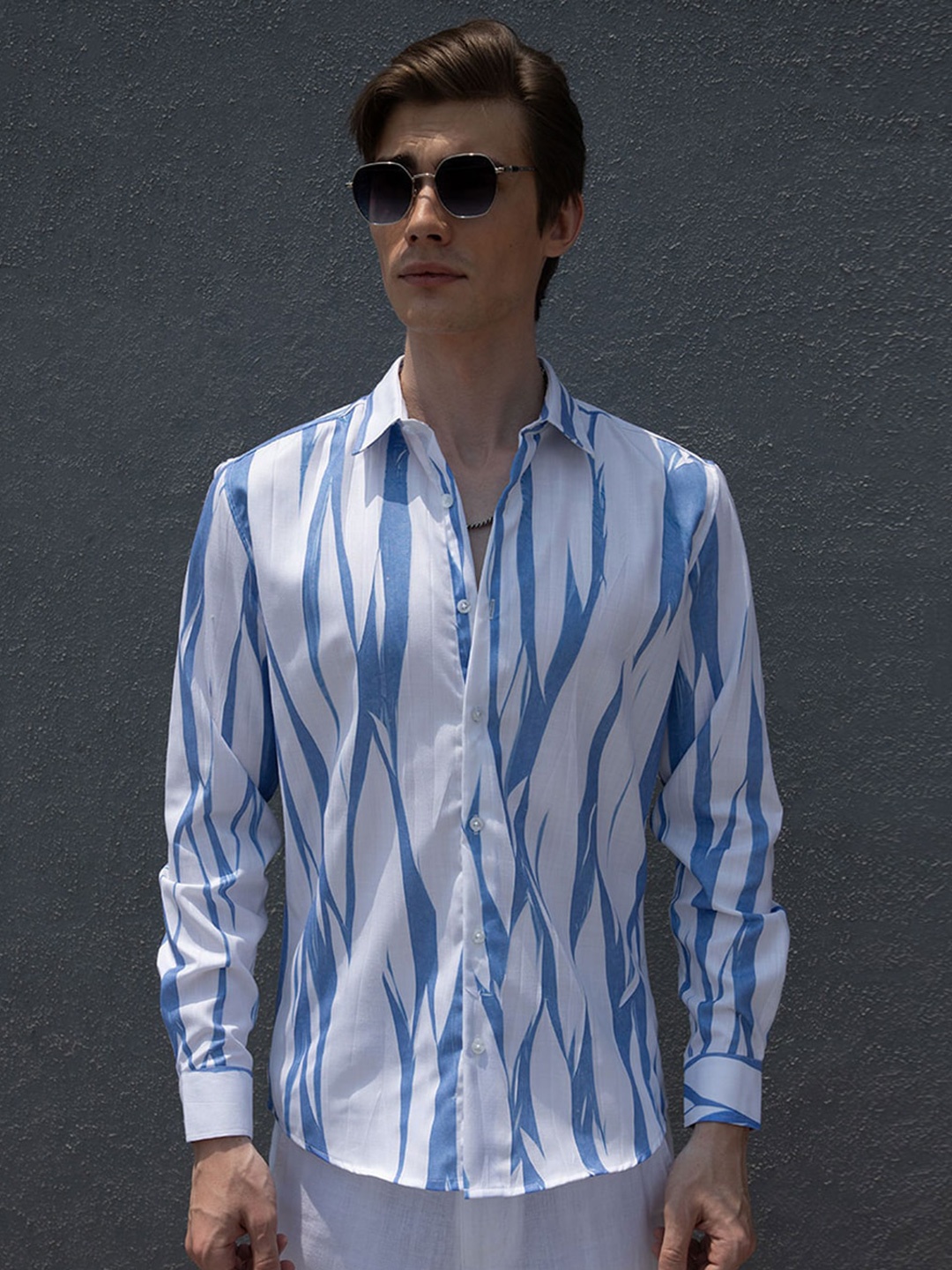 

Banana Club Classic Printed Casual Shirt, Blue