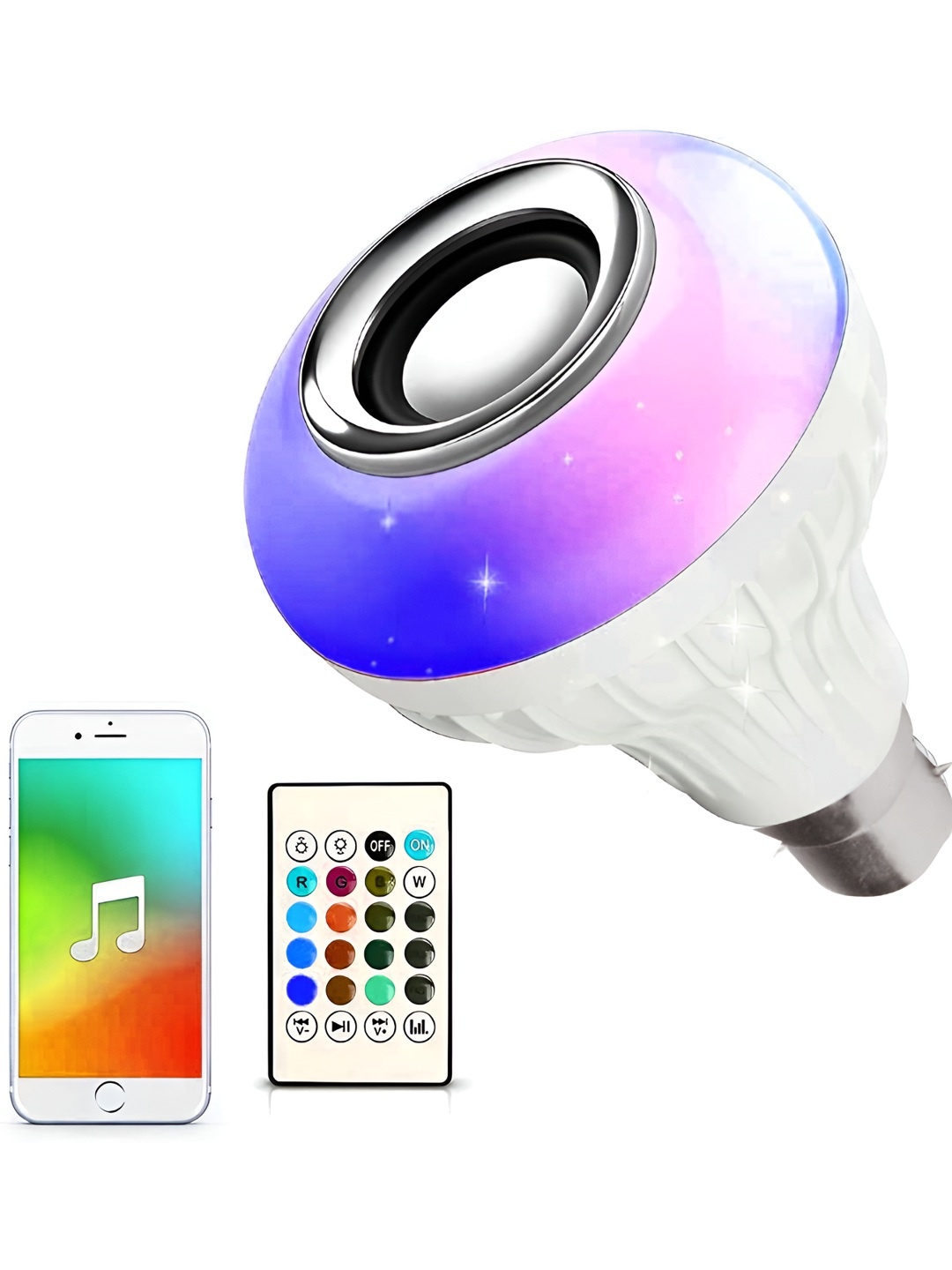 

SPARK WORLD White Wireless Music Playing Light Lamp & Remote Controller Light Changing