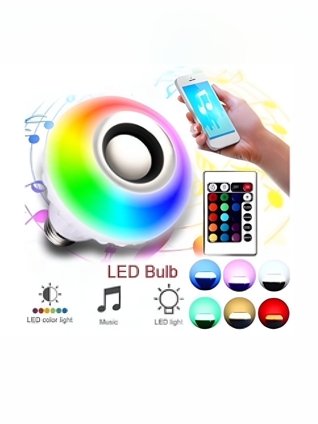 

SPARK WORLD White Bluetooth Speaker LED Smart Bulb