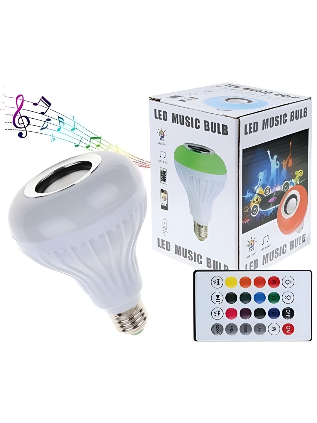 

SPARK WORLD White Wireless Music Playing Remote Controller LED Bulb