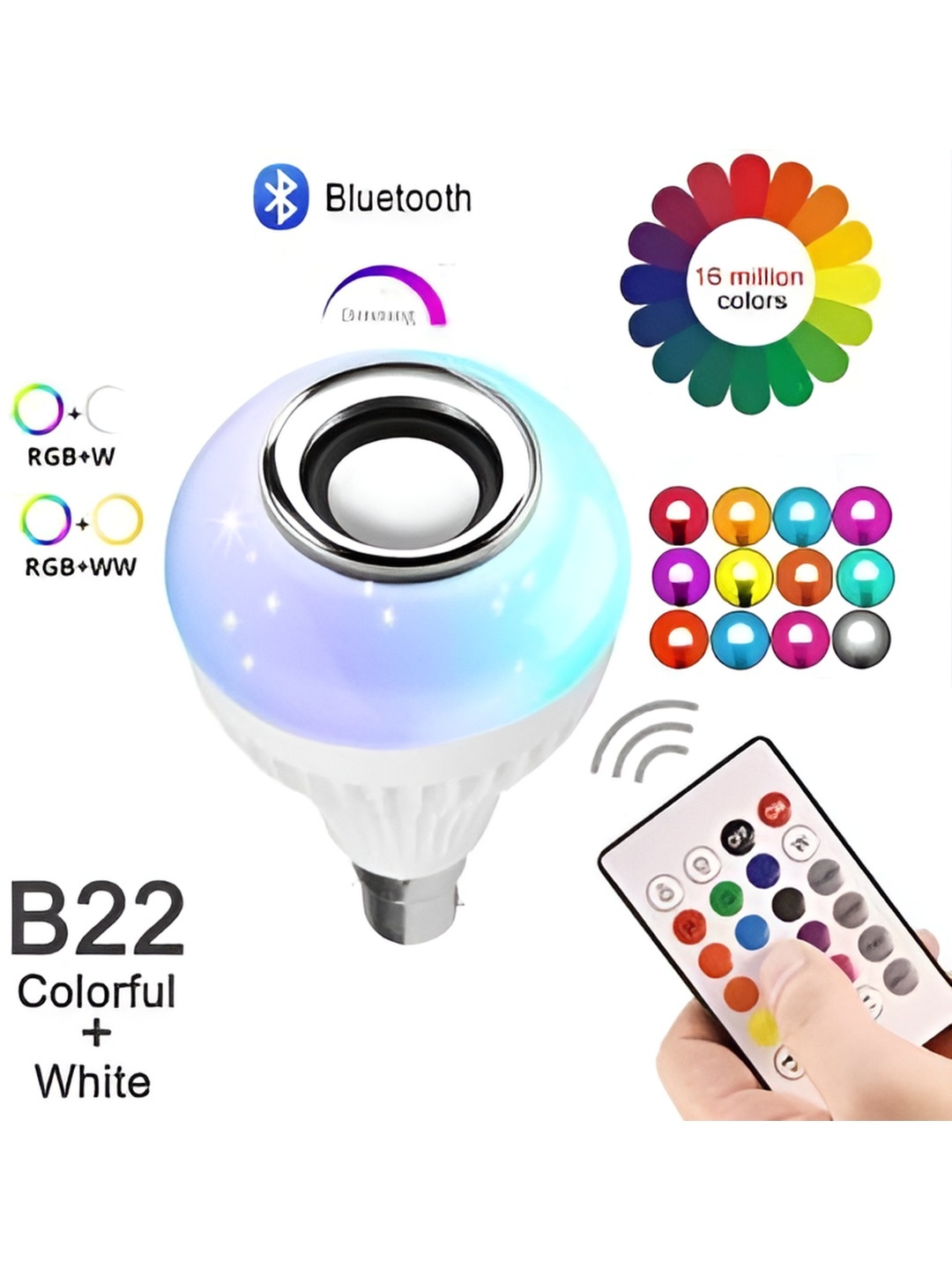 

SPARK WORLD White Led Music Light Bulb With Bluetooth With Remote Control Smart Bulb