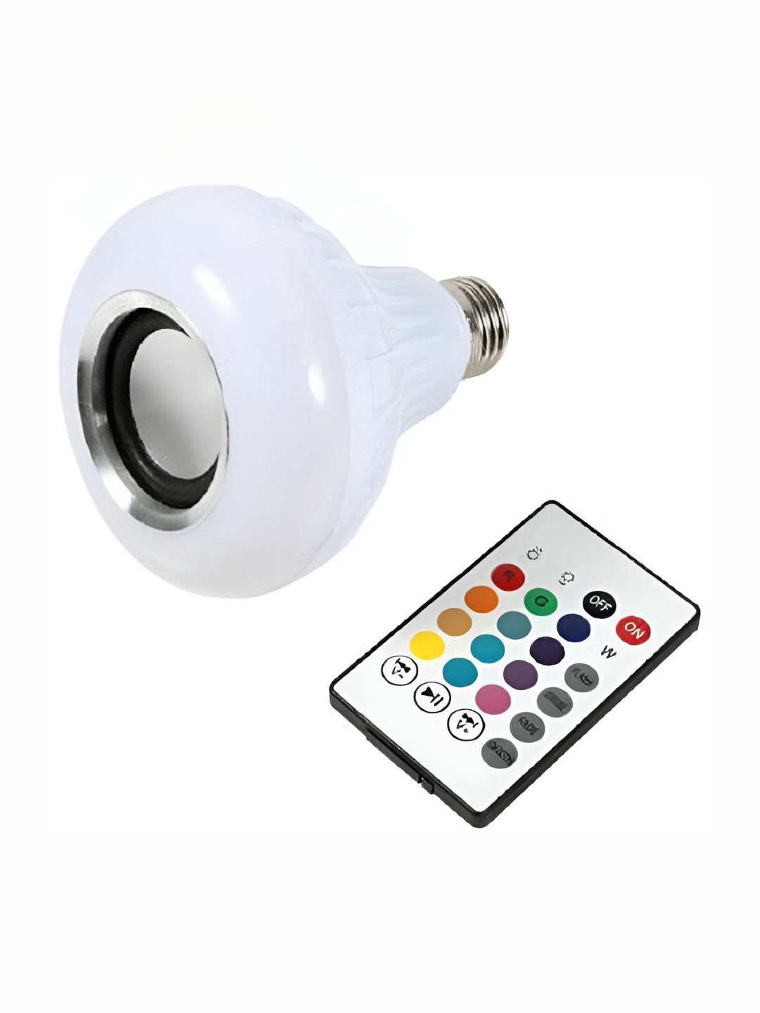 SPARK WORLD White Bluetooth Speaker LED Smart Bulb