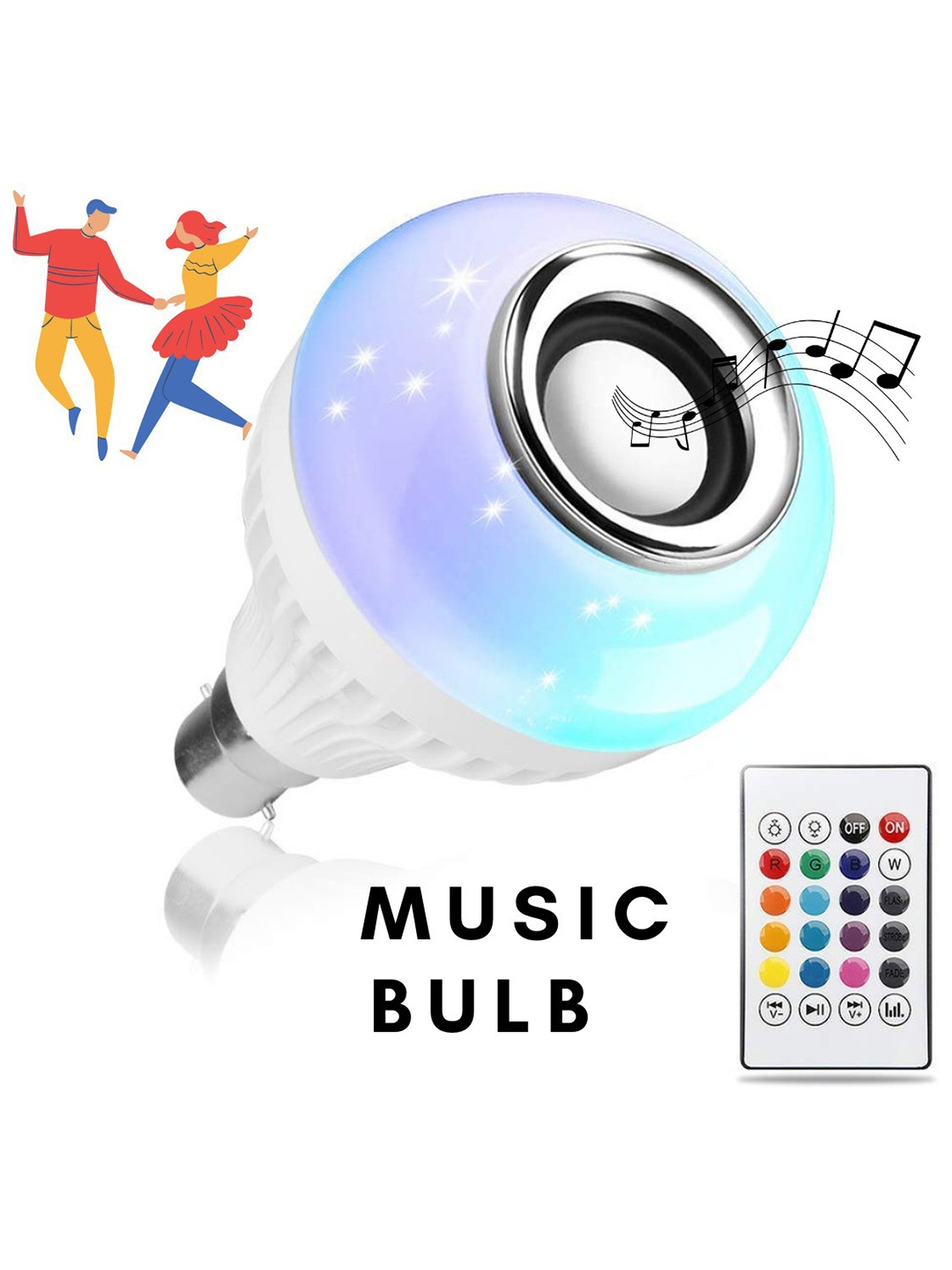 

SPARK WORLD White Wireless Music Playing Remote Controller LED Bulb