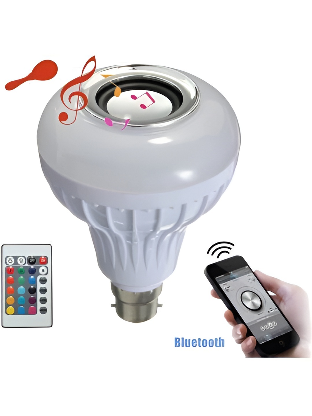 

SPARK WORLD White LED With Bluetooth Speaker Remote Control Smart Bulb