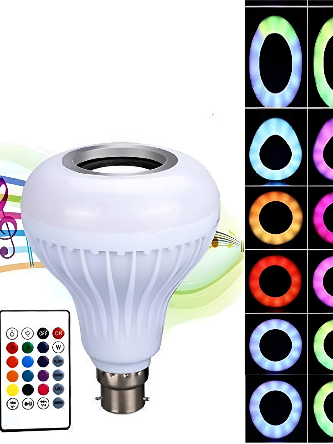

SPARK WORLD White Wireless Music Playing Remote Controller LED Bulb