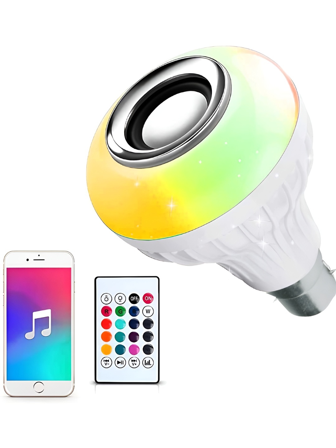 

SPARK WORLD White Wireless Music Playing Remote Controller LED Bulb