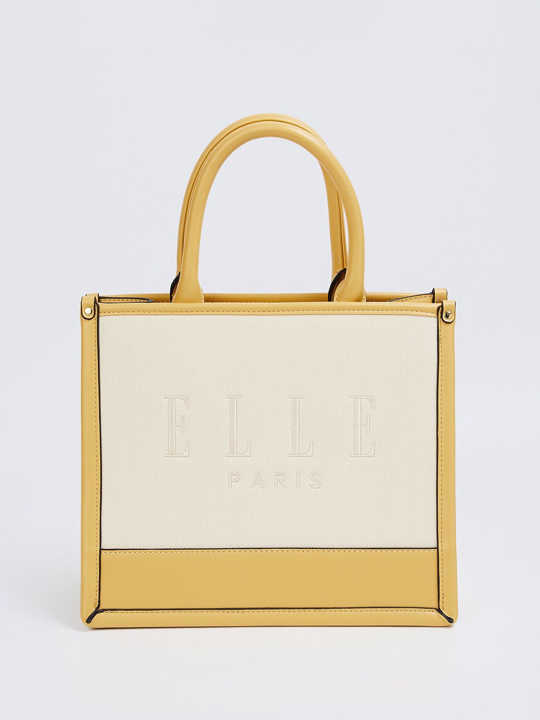 

ELLE Colourblocked Structured Handheld Bag, Beige