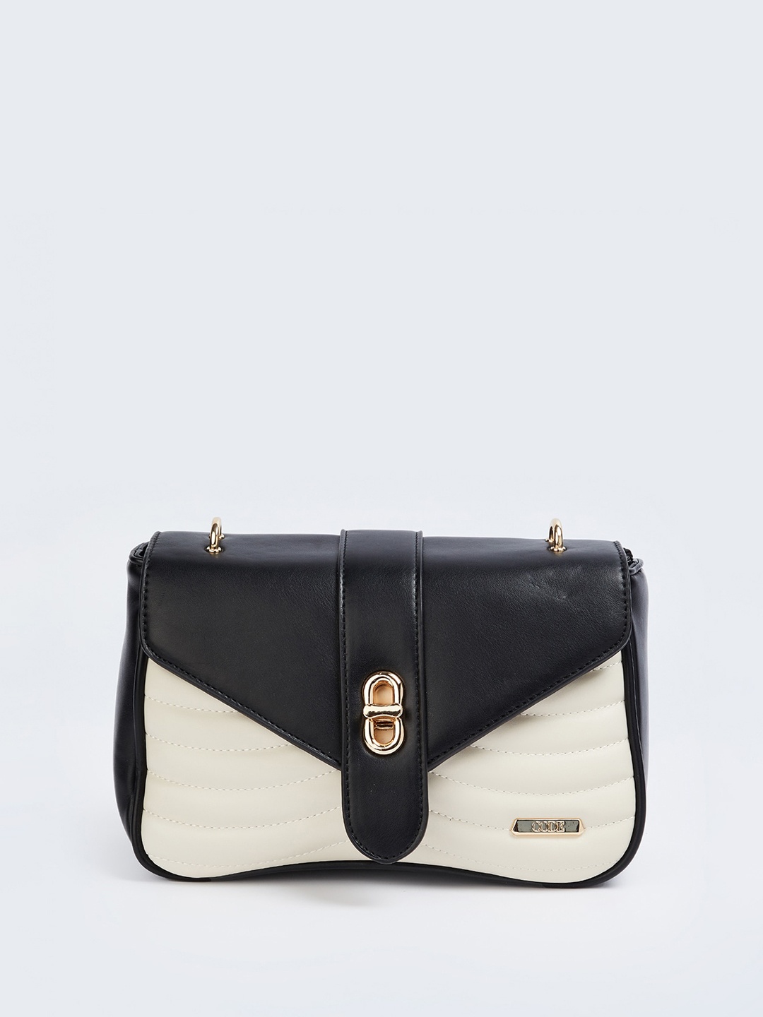 

CODE by Lifestyle Colourblocked Structured Sling Bag, Black