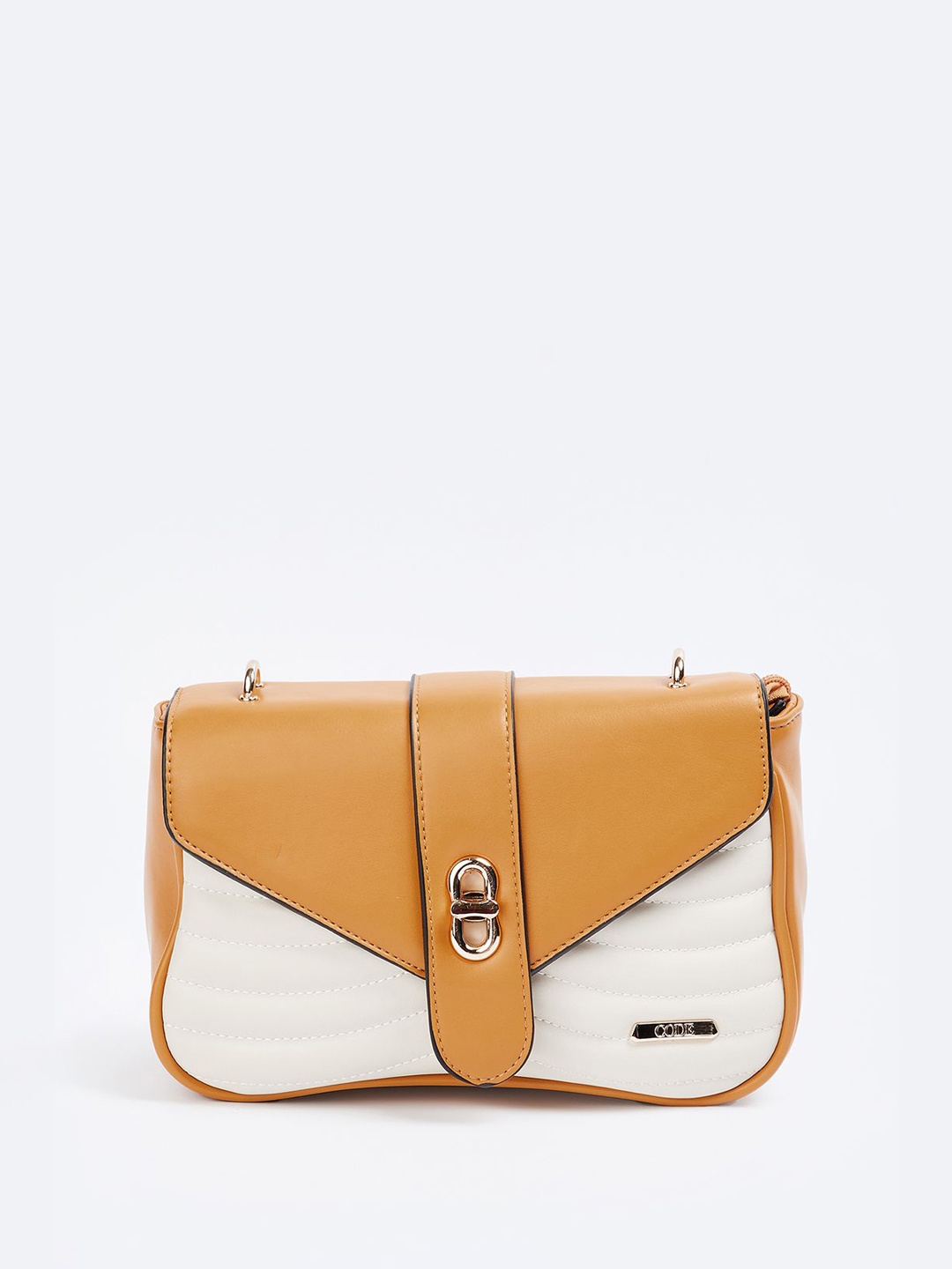 

CODE by Lifestyle Colourblocked Structured Sling Bag, Mustard