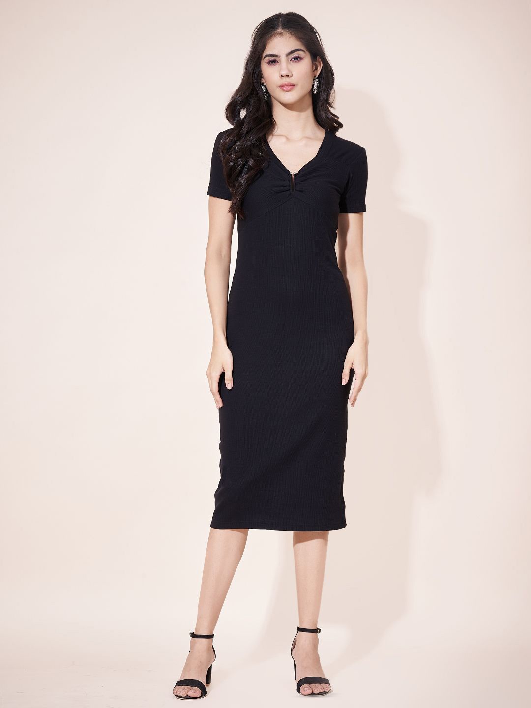 

Justin Whyte VNeck Sheath Dress, Black