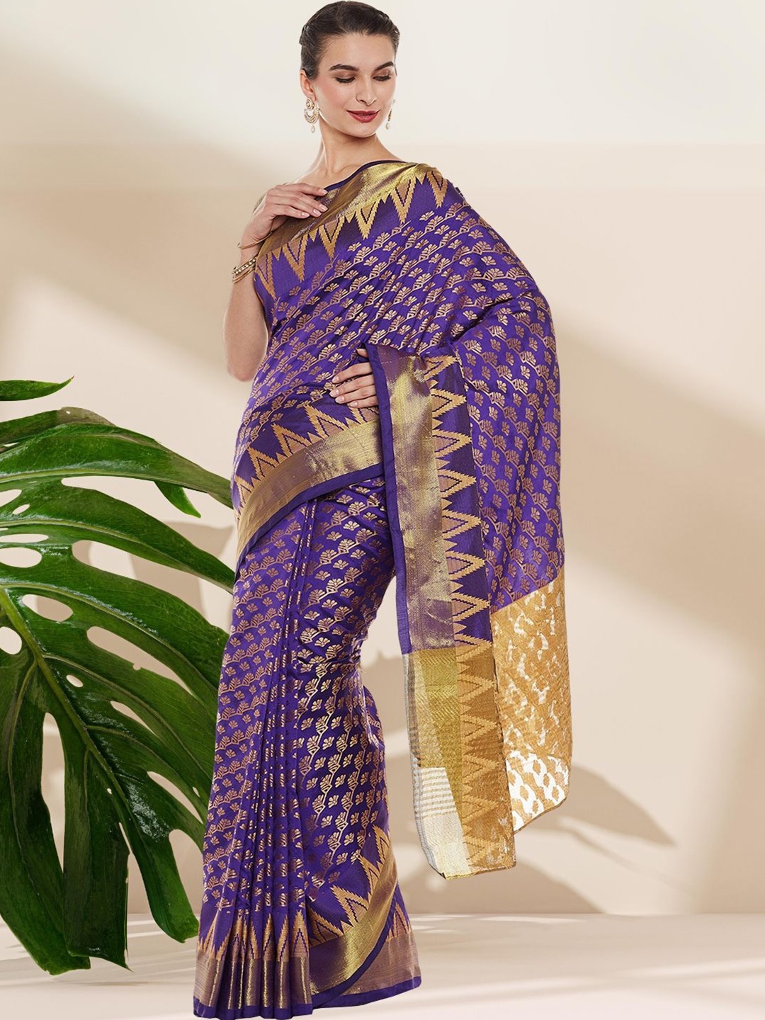 

Chhabra 555 Banarasi Sarees, Purple