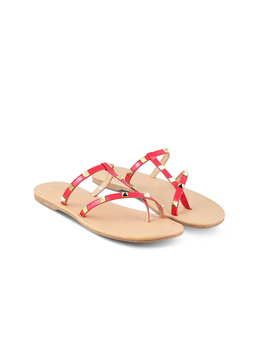 

Tresmode Embellished Open Toe Flats, Red