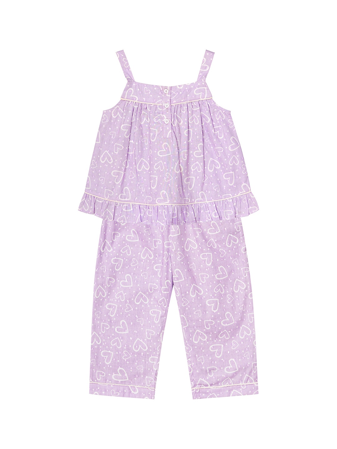 

Budding Bees Girls Printed Night suit, Purple