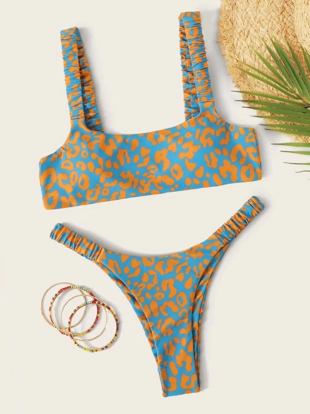 

Stylecast X KPOP Women Animal Printed Full Coverage Swim Bikini Set, Blue
