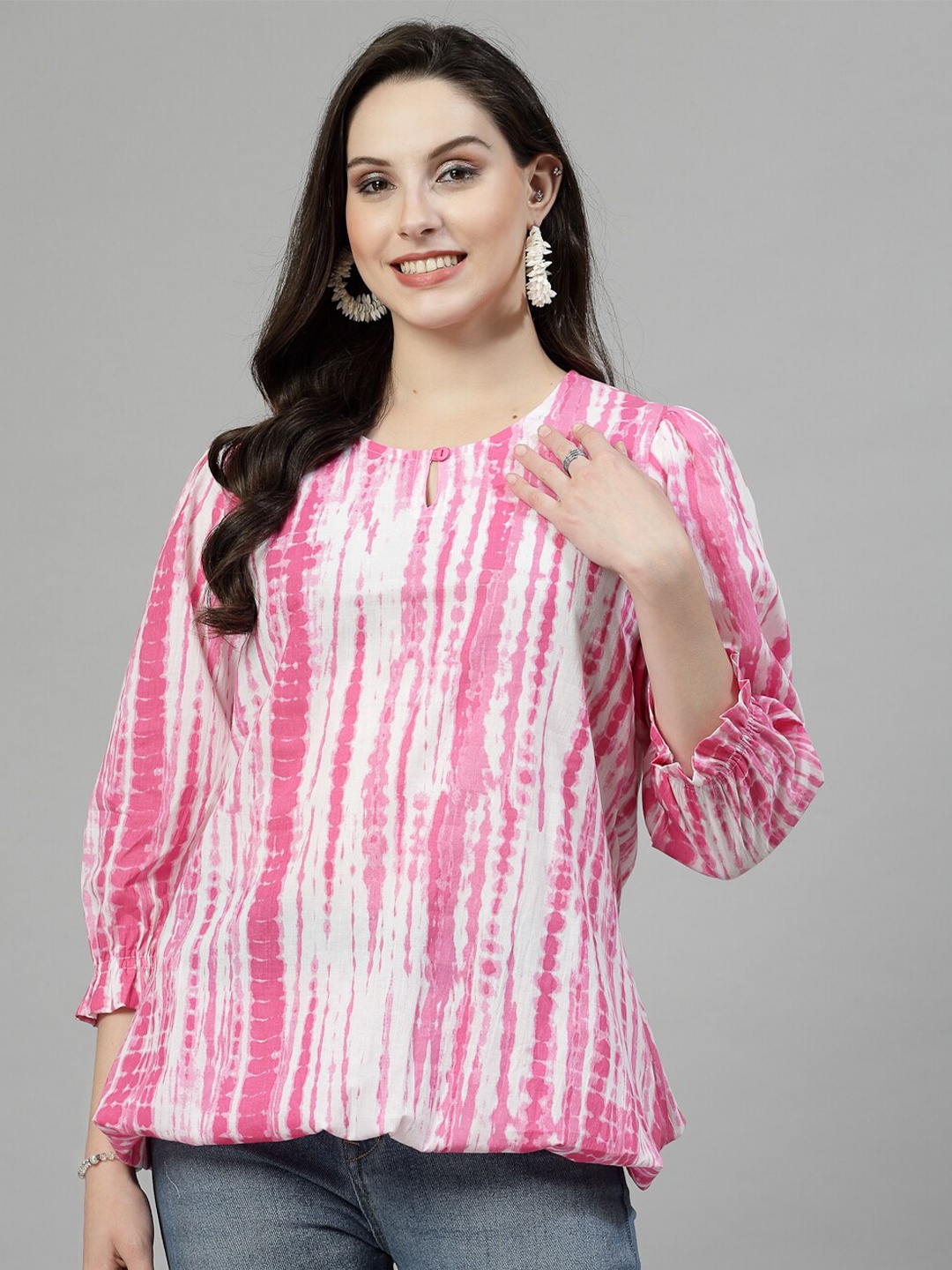 

SkyaSia Pink Tie and Dye Cotton Tunic