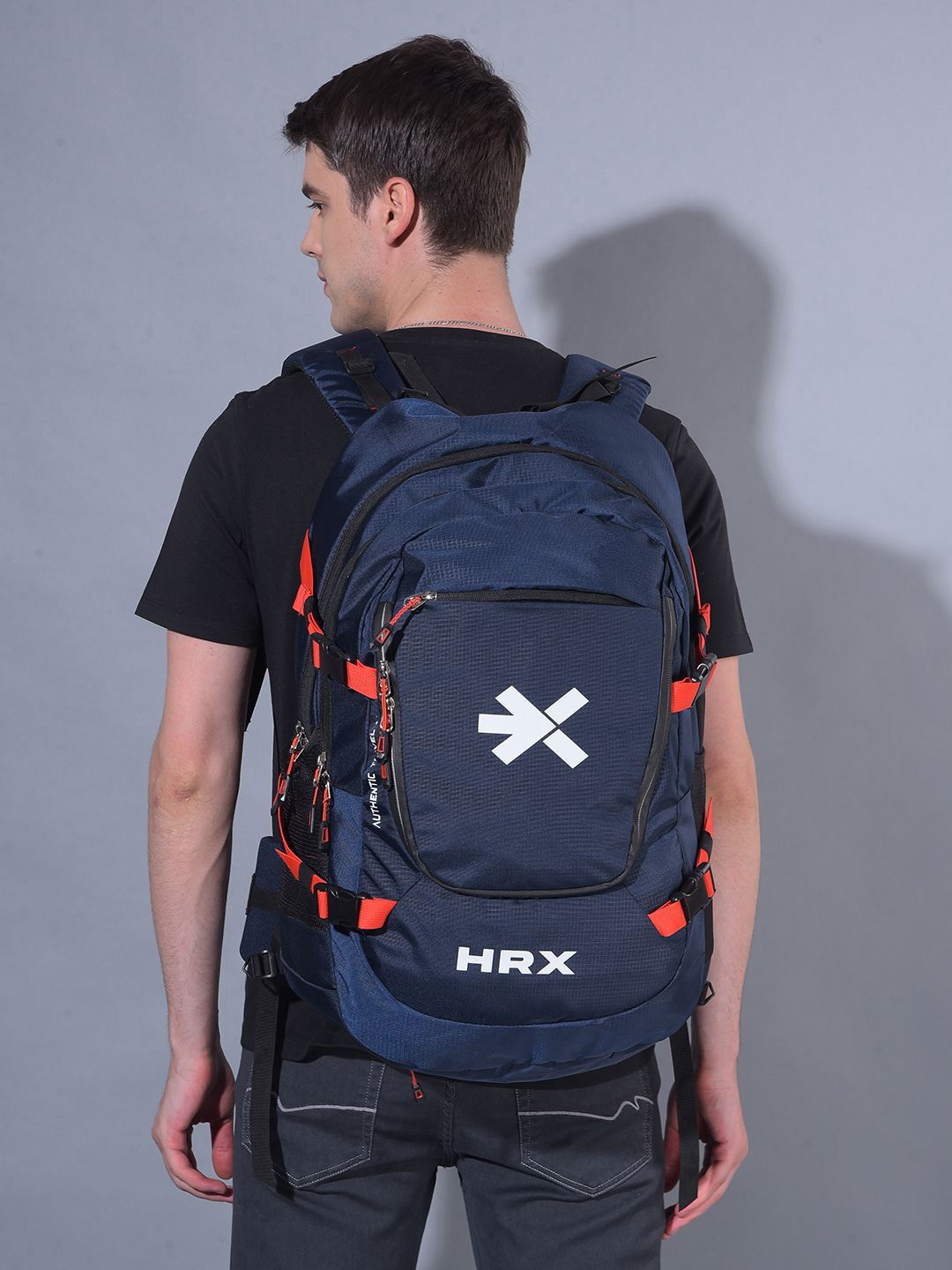 

HRX by Hrithik Roshan Unisex Ergonomic Laptop Backpack with Hip Strap, Navy blue