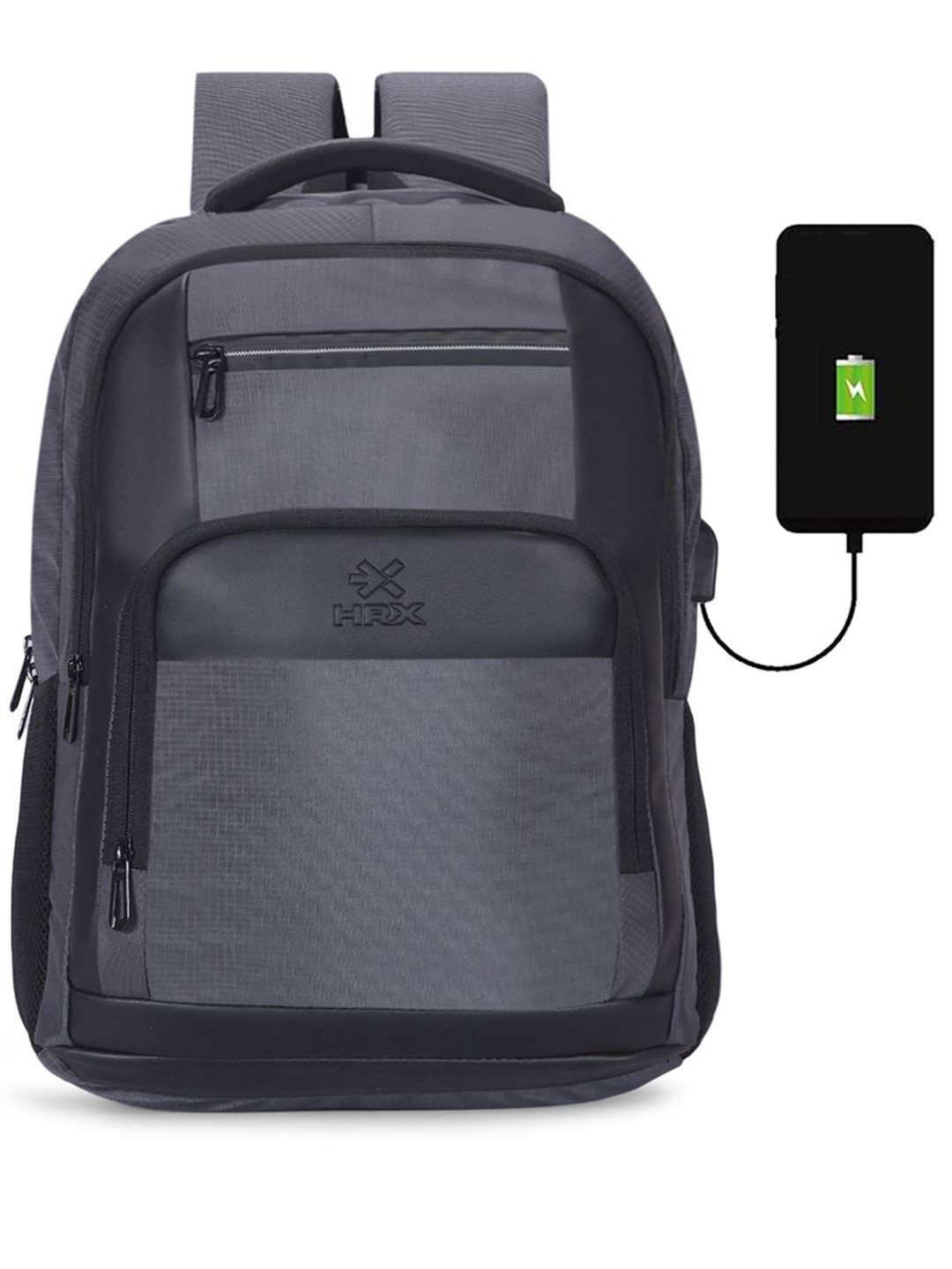 

HRX by Hrithik Roshan Unisex Black Backpack with Reflective Strip