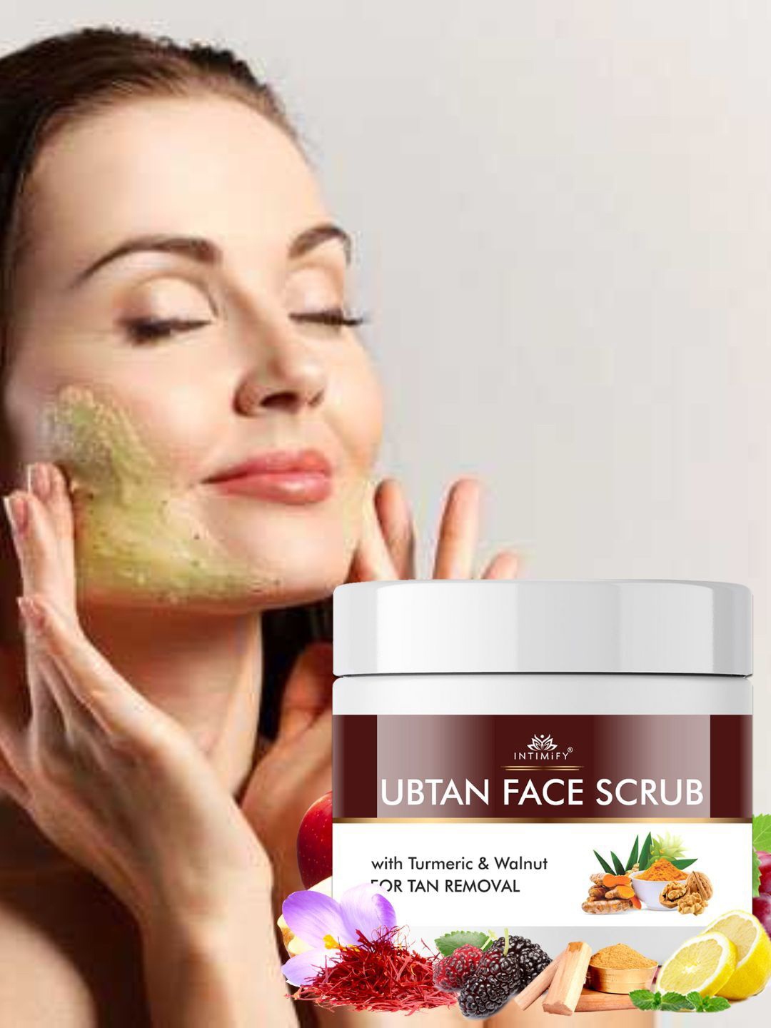 

INTIMIFY Ubtan Face Scrub With Turmeric & Walnut - 100ml, Yellow