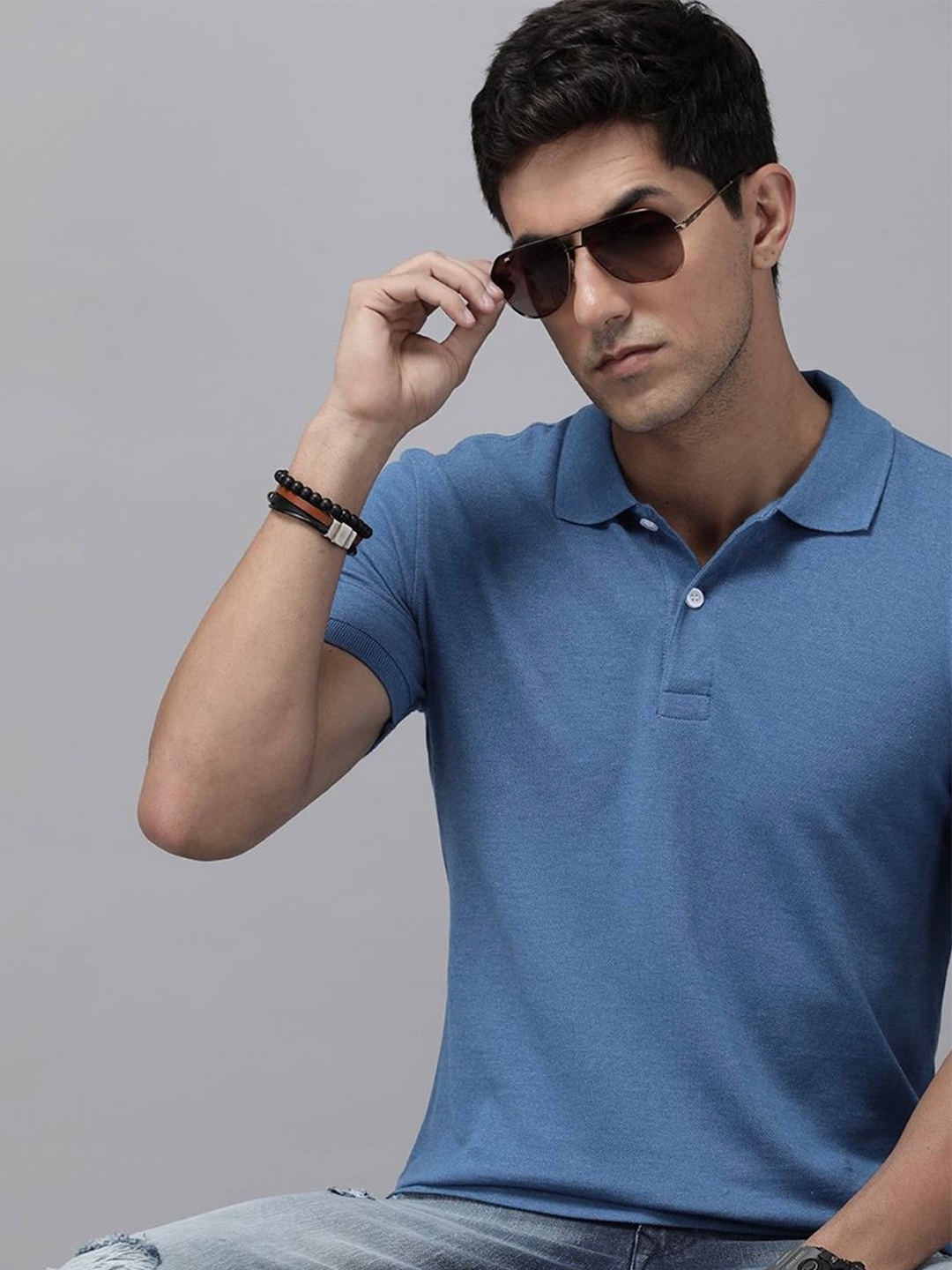 

The Roadster Lifestyle Co Polo Collar Tshirts, Blue