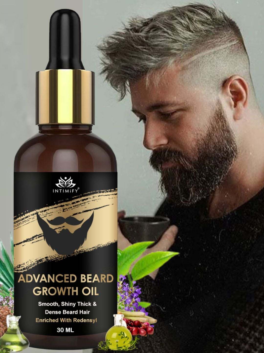 

INTIMIFY Advanced Beard Growth Oil With Redensyl - 30ml, Transparent