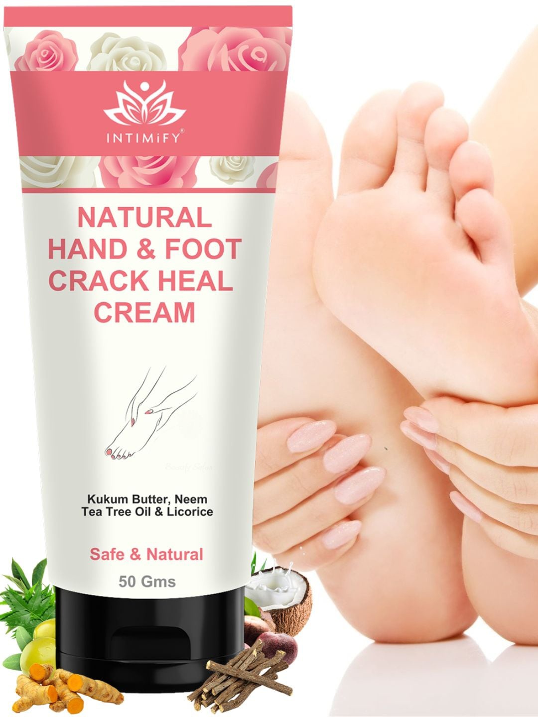 

INTIMIFY Hand & Foot Crack Heal Cream For Intense Care & Nourishment - 50 gm, White