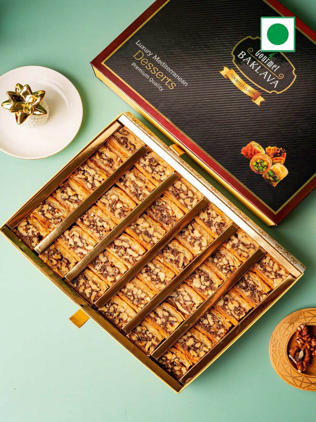 

GourmetBAKLAVA Walnut Baklava Sweets Gift Box- 350g, Brown