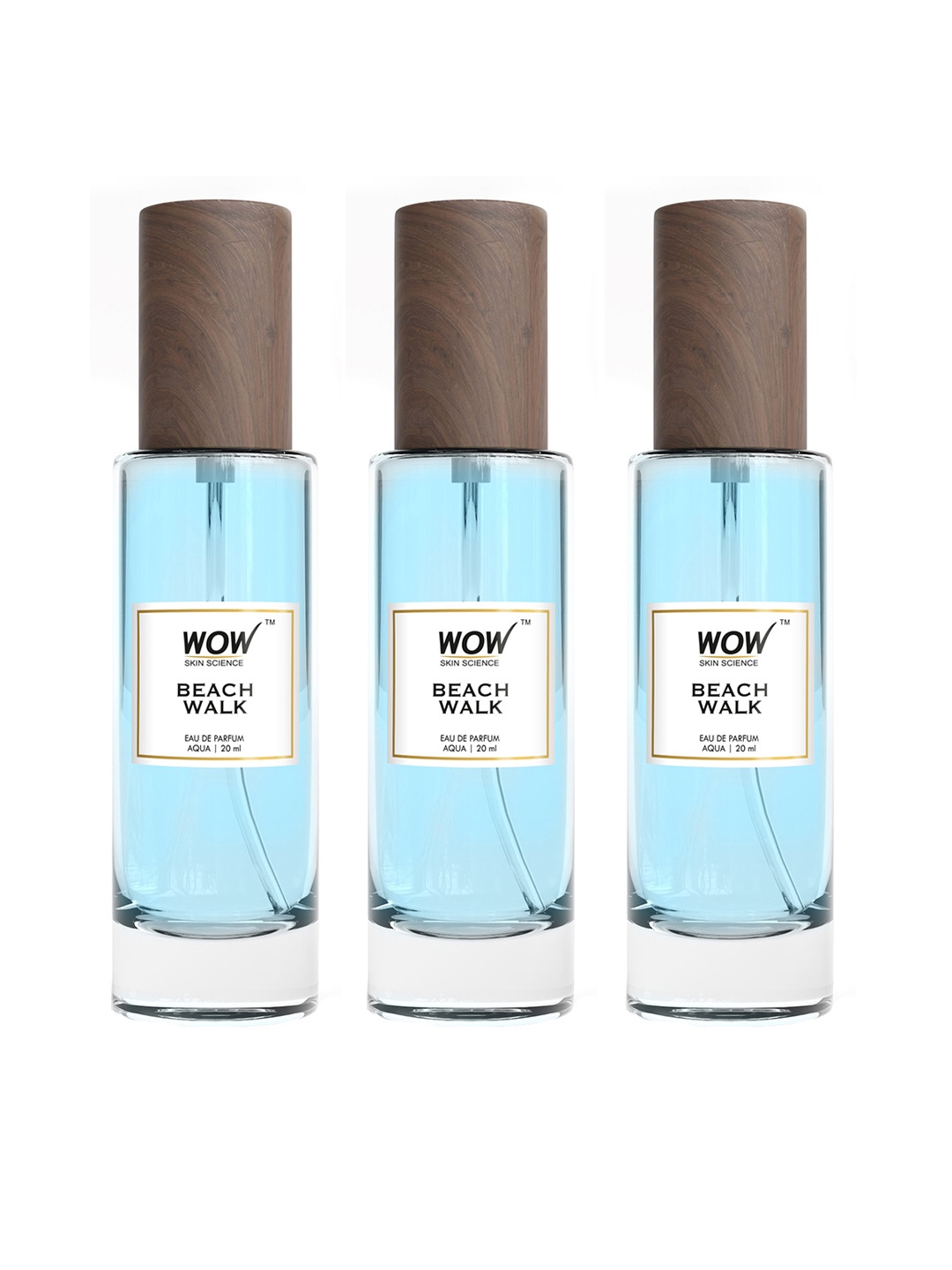 

WOW SKIN SCIENCE Women Set of 3 Beach Walk Eau De Parfum Valentine's Day Gift - 20 ml each, Brown