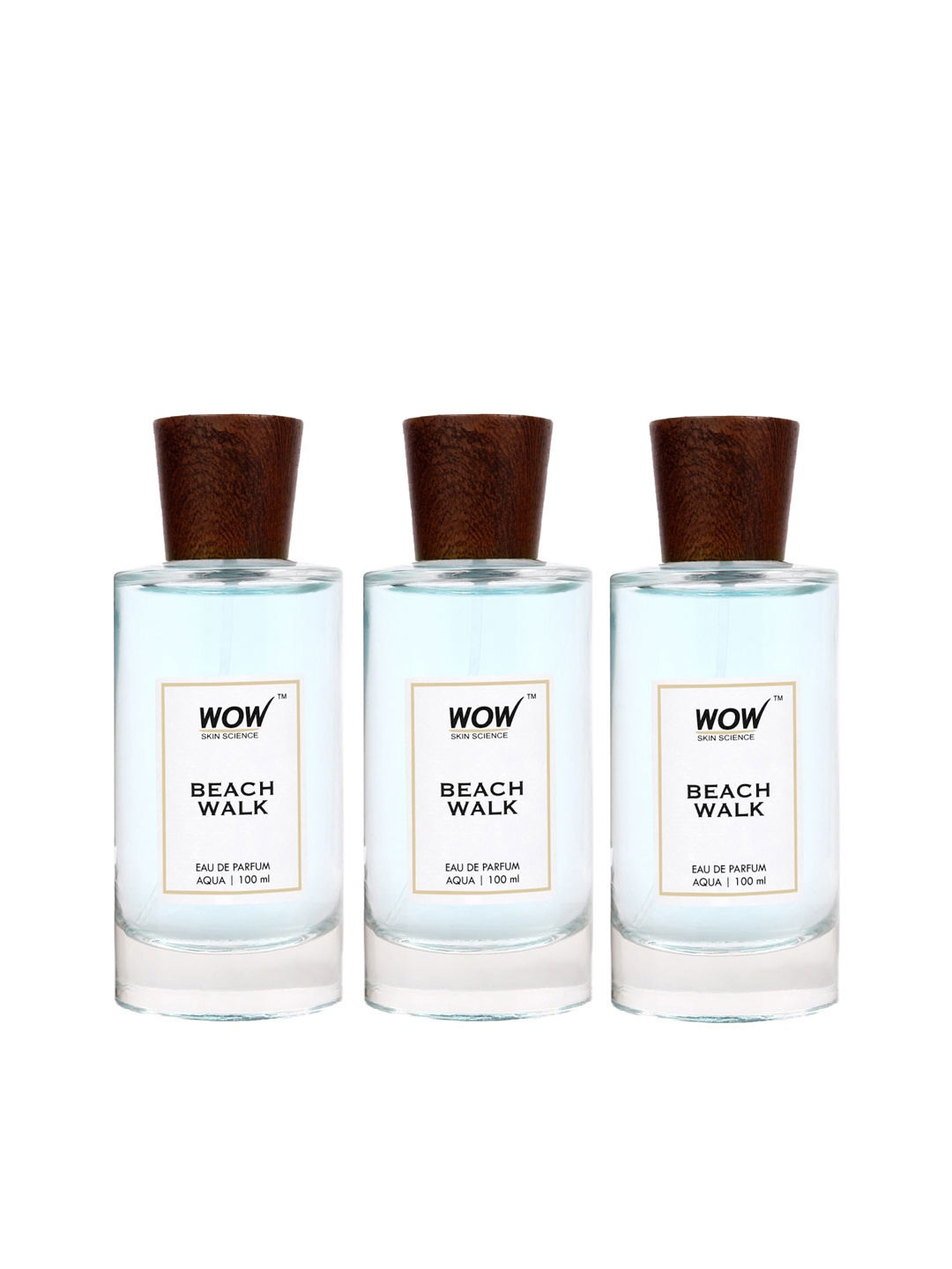 

WOW SKIN SCIENCE Women Set of 3 Beach Walk Eau De Parfum Valentines Day Gift - 100 ml each, Brown