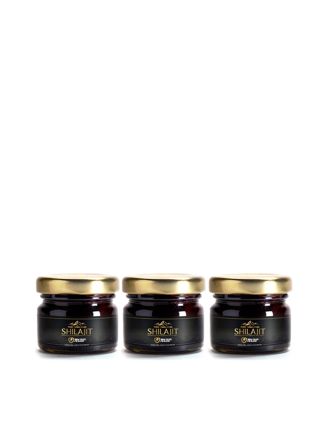 

WOW Life Science Set of 3 Pure Himalayan Shilajit - 20 g each, Black