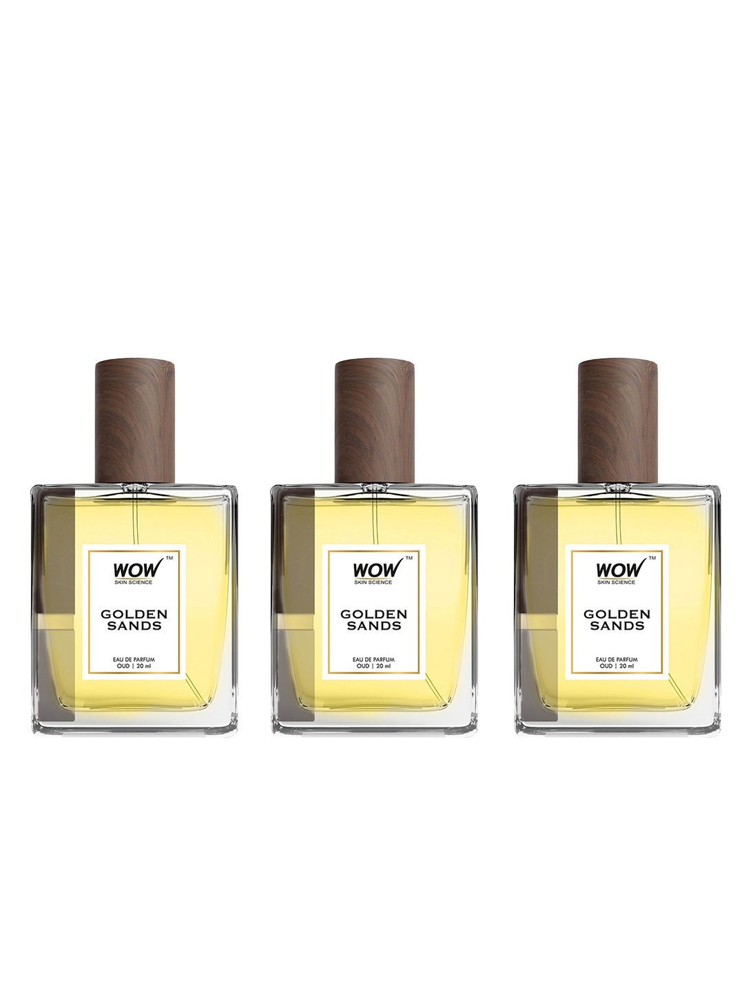 

WOW SKIN SCIENCE Men Set of 3 Golden Sands Eau De Parfum Valentine's Day Gift - 20 ml each, Transparent