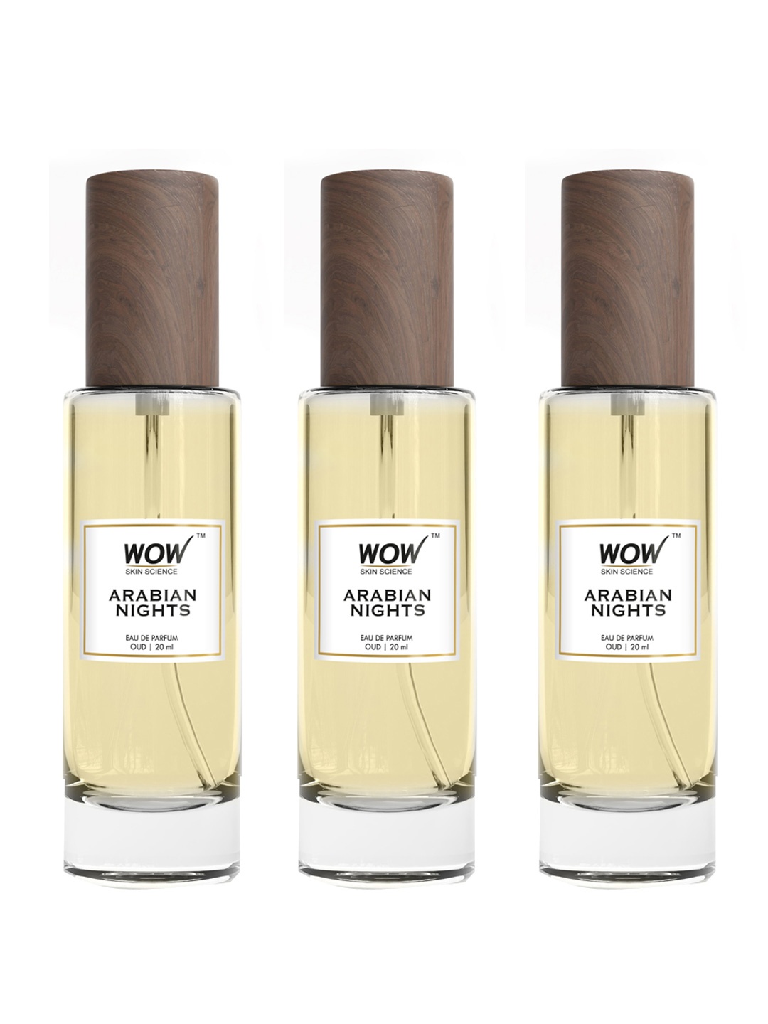 

WOW SKIN SCIENCE Women 3-Pcs Arabian Nights Eau De Parfum Valentine Day Gift - 20 ml each, Transparent