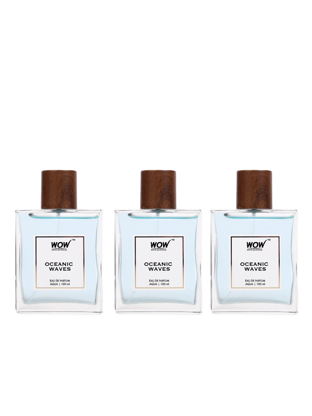 

WOW SKIN SCIENCE Men Set of 3 Oceanic Waves Eau De Parfum Valentines Day Gift - 100ml each, Transparent