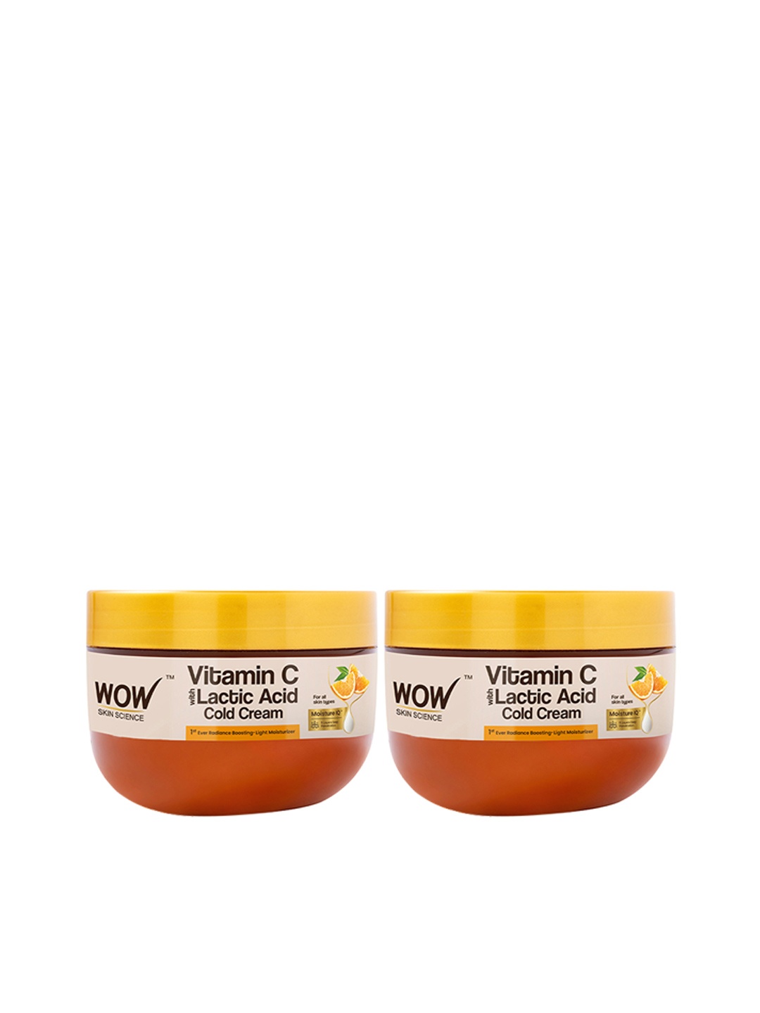 

WOW SKIN SCIENCE Set of 2 Vitamin C & Lactic Acid Cold Cream - 200 ml each, Orange