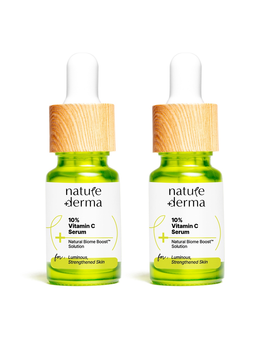 

Nature Derma Set of 2 10% Vitamin C Face Serum With Natural Biome-Boost - 10ml each, Green